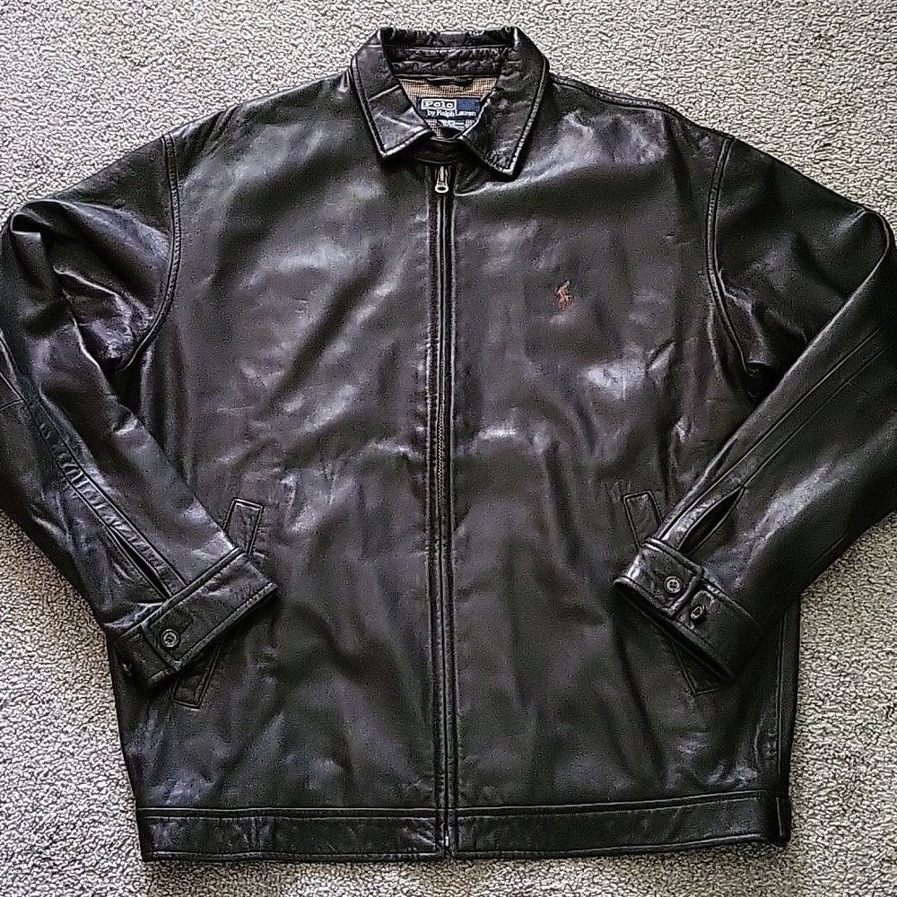 Polo Ralph Lauren Men Leather Jacket - Medium